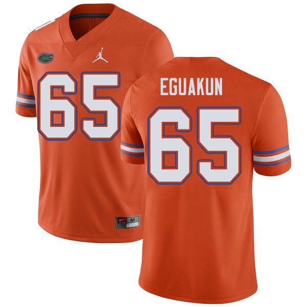 Jordan Brand Men #65 Kingsley Eguakun Florida Gators College Football Jerseys Sale-Orange